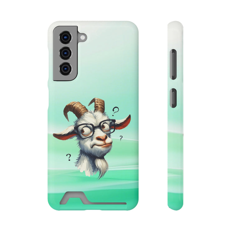 EnchantGuard Phone Case with Card Holder: Style Meets Functionality - Goat