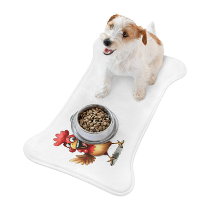 CharmPaws Pet Feeding Mats: Keep Mealtime Mess-Free & Stylish! - Rooster