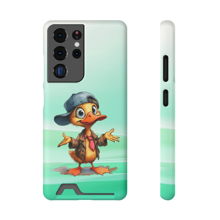 EnchantGuard Phone Case with Card Holder: Style Meets Functionality - Duck