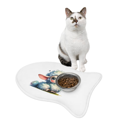 CharmPaws Pet Feeding Mats: Keep Mealtime Mess-Free & Stylish! - Sheep