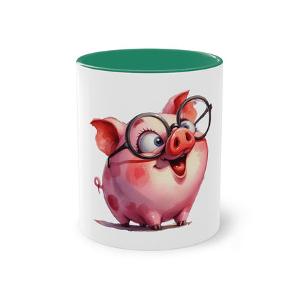 Harmony Two-Tone Coffee Mug: Sip in Style, Revel in Comfort - Pig