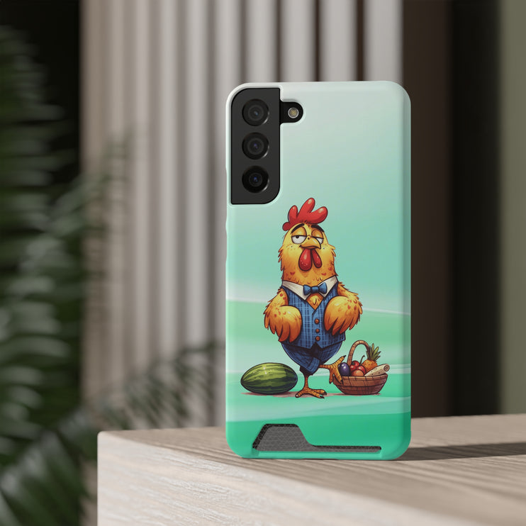 EnchantGuard Phone Case with Card Holder: Style Meets Functionality - Rooster