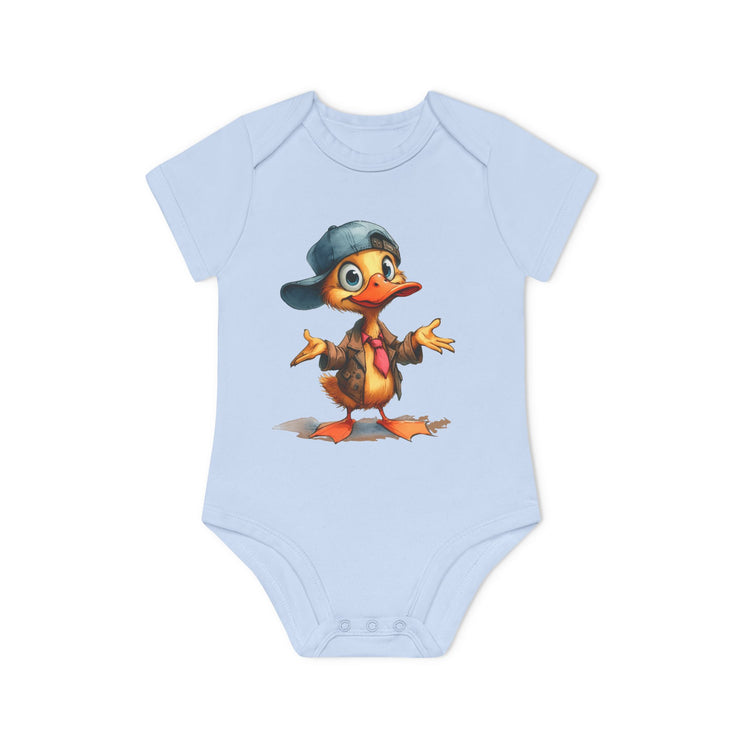 SnuggleNest Organic Baby Bodysuit (Short Sleeves) Duck