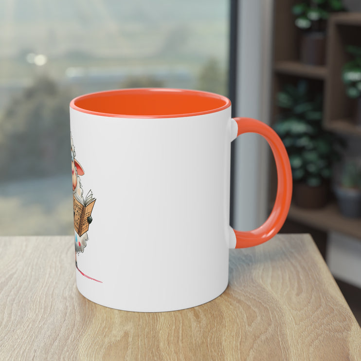 Harmony Two-Tone Coffee Mug: Sip in Style, Revel in Comfort - Sheep