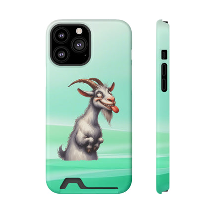 EnchantGuard Phone Case with Card Holder: Style Meets Functionality - Goat