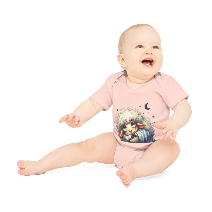 SnuggleNest Organic Baby Bodysuit (Short Sleeves) Sheep