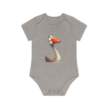 SnuggleNest Organic Baby Bodysuit (Short Sleeves) Swan