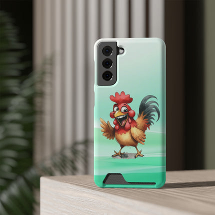 EnchantGuard Phone Case with Card Holder: Style Meets Functionality - Rooster