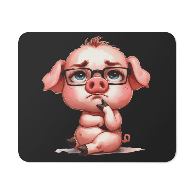 WhimsyWonder Desk Mouse Pad: Εξατομικευμένη γοητεία για το χώρο εργασίας σας - Χαριτωμένο μωρό χοίρος σε γυαλιά