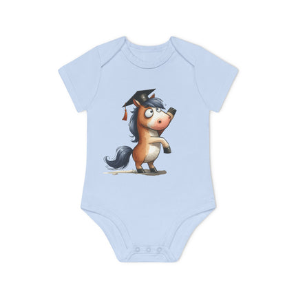 SnuggleNest Organic Baby Bodysuit (Short Sleeves) Horse