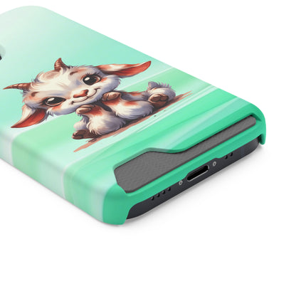 EnchantGuard Phone Case with Card Holder: Style Meets Functionality - Goat