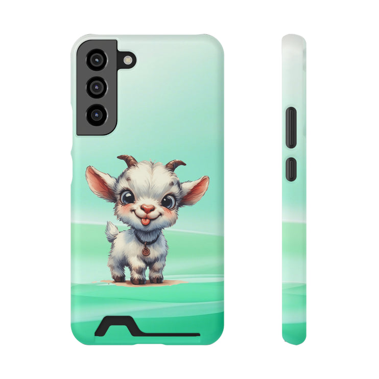 EnchantGuard Phone Case with Card Holder: Style Meets Functionality - Goat