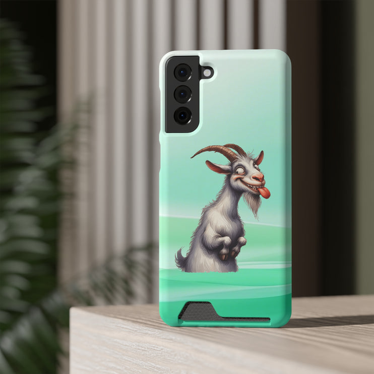 EnchantGuard Phone Case with Card Holder: Style Meets Functionality - Goat