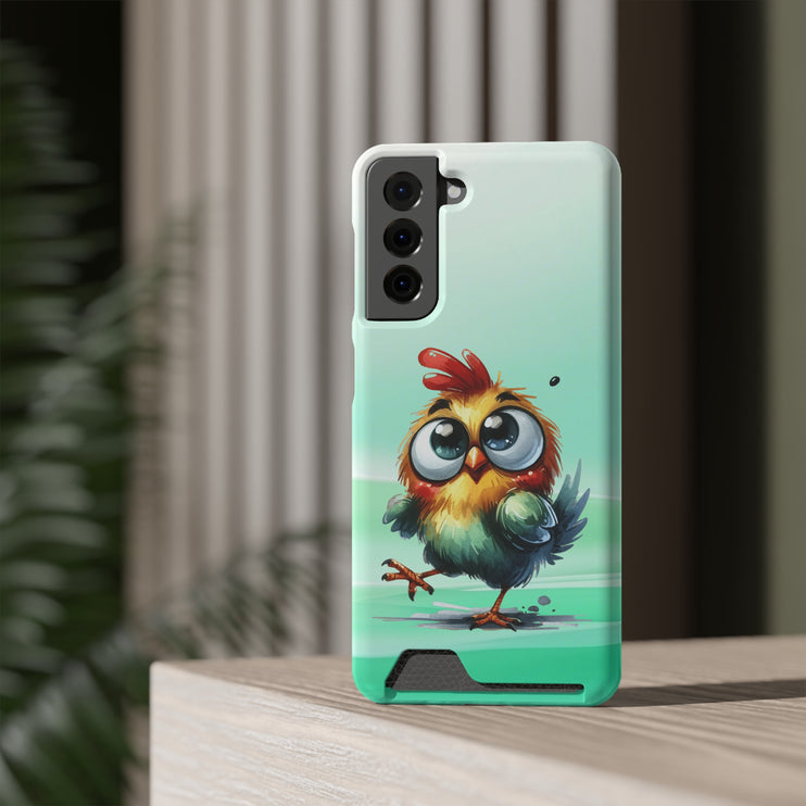 EnchantGuard Phone Case with Card Holder: Style Meets Functionality - Chicken