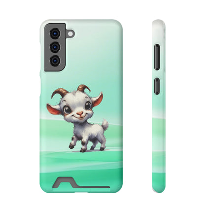 EnchantGuard Phone Case with Card Holder: Style Meets Functionality - Goat