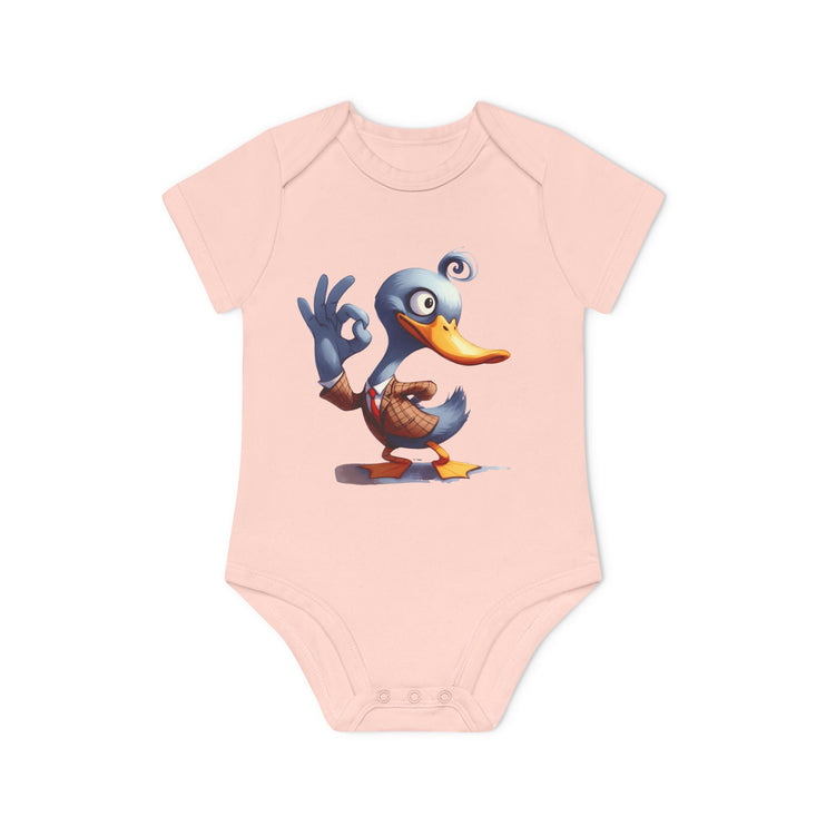 SnuggleNest Organic Baby Bodysuit (Short Sleeves) Duck