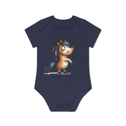 SnuggleNest Organic Baby Bodysuit (Short Sleeves) Horse