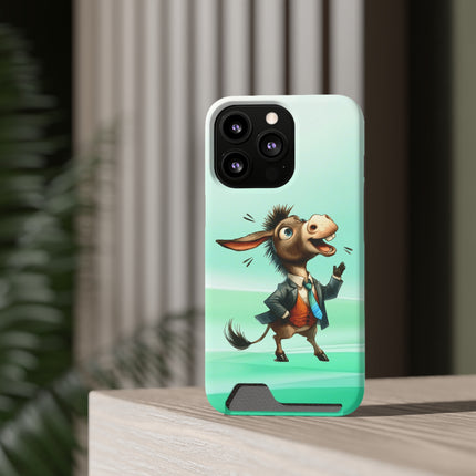 EnchantGuard Phone Case with Card Holder: Style Meets Functionality - Donkey