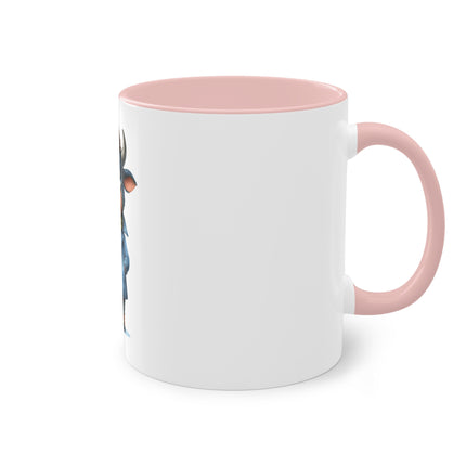 Harmony Two-Tone Coffee Mug: Sip in Style, Revel in Comfort - Cow