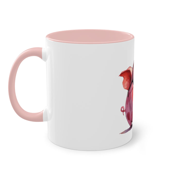 Harmony Two-Tone Coffee Mug: Sip in Style, Revel in Comfort - Pig