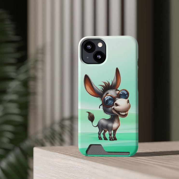 EnchantGuard Phone Case with Card Holder: Style Meets Functionality - Donkey