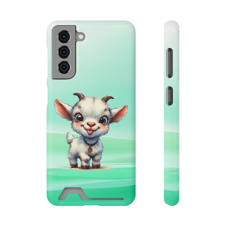 EnchantGuard Phone Case with Card Holder: Style Meets Functionality - Goat