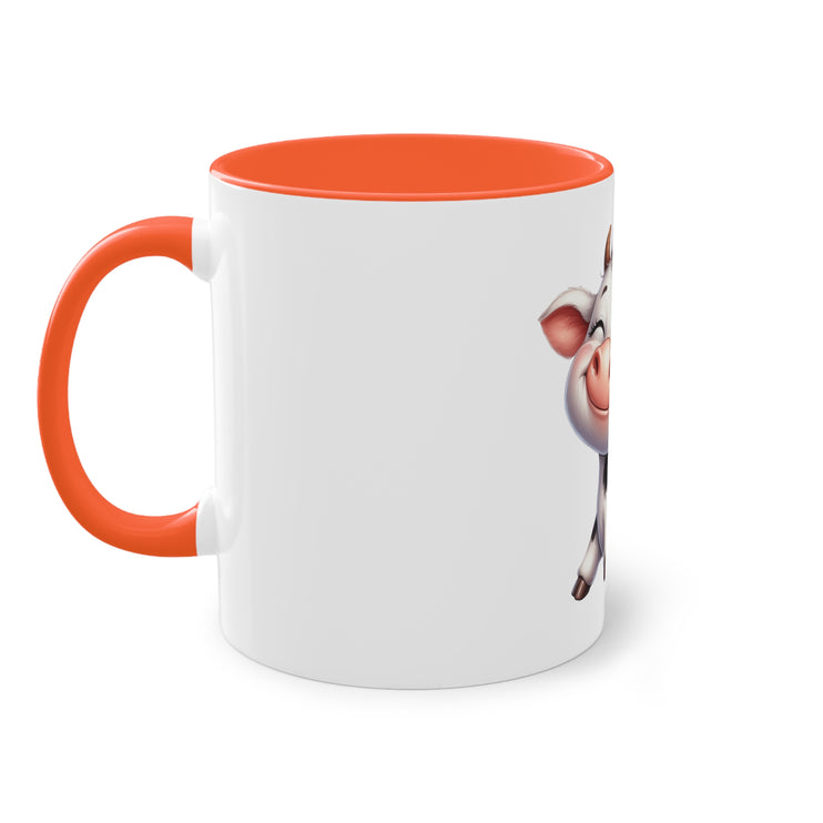 Harmony Two-Tone Coffee Mug: Sip in Style, Revel in Comfort - Cow