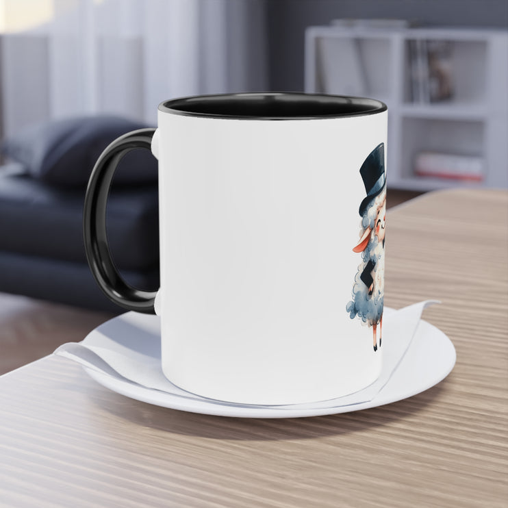 Harmony Two-Tone Coffee Mug: Sip in Style, Revel in Comfort - Sheep