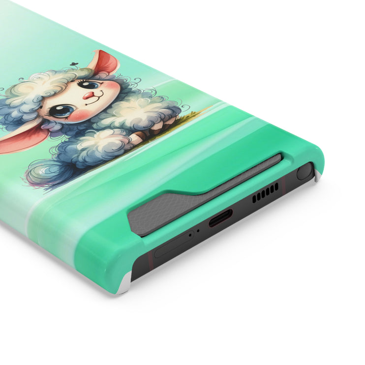 EnchantGuard Phone Case with Card Holder: Style Meets Functionality - Sheep