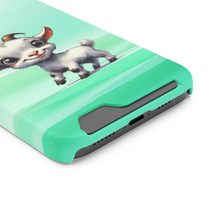 EnchantGuard Phone Case with Card Holder: Style Meets Functionality - Goat