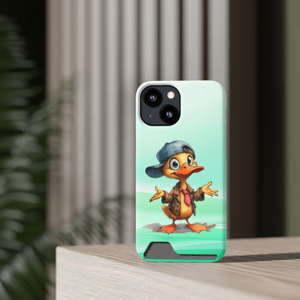 EnchantGuard Phone Case with Card Holder: Style Meets Functionality - Duck