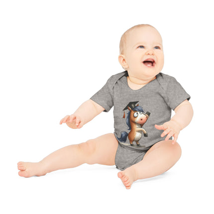 SnuggleNest Organic Baby Bodysuit (Short Sleeves) Horse