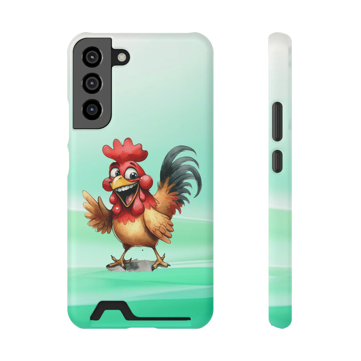 EnchantGuard Phone Case with Card Holder: Style Meets Functionality - Rooster