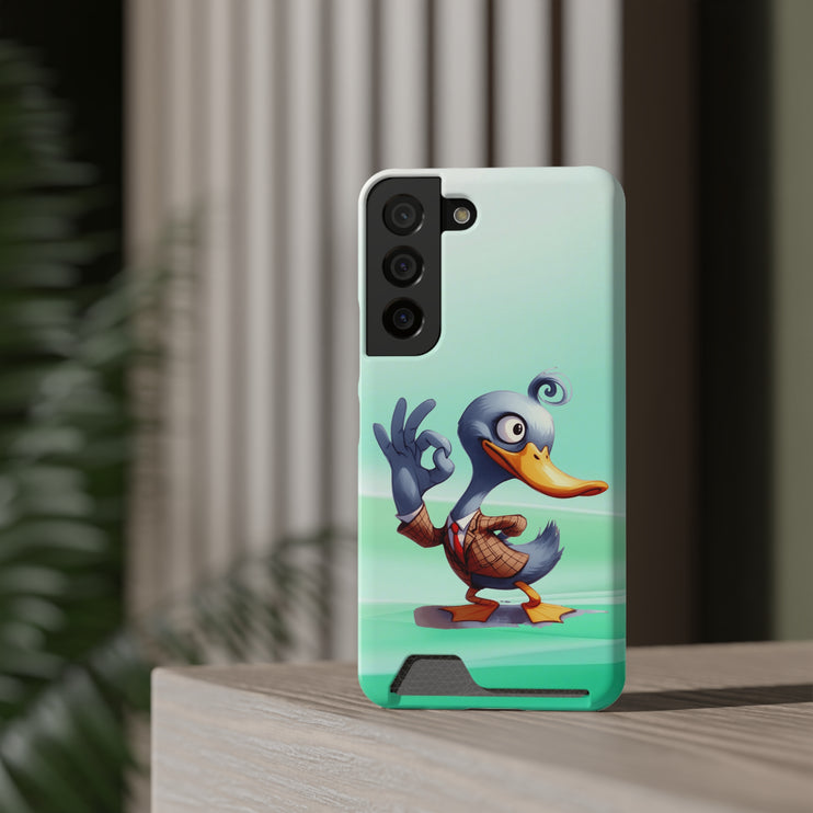 EnchantGuard Phone Case with Card Holder: Style Meets Functionality - Duck