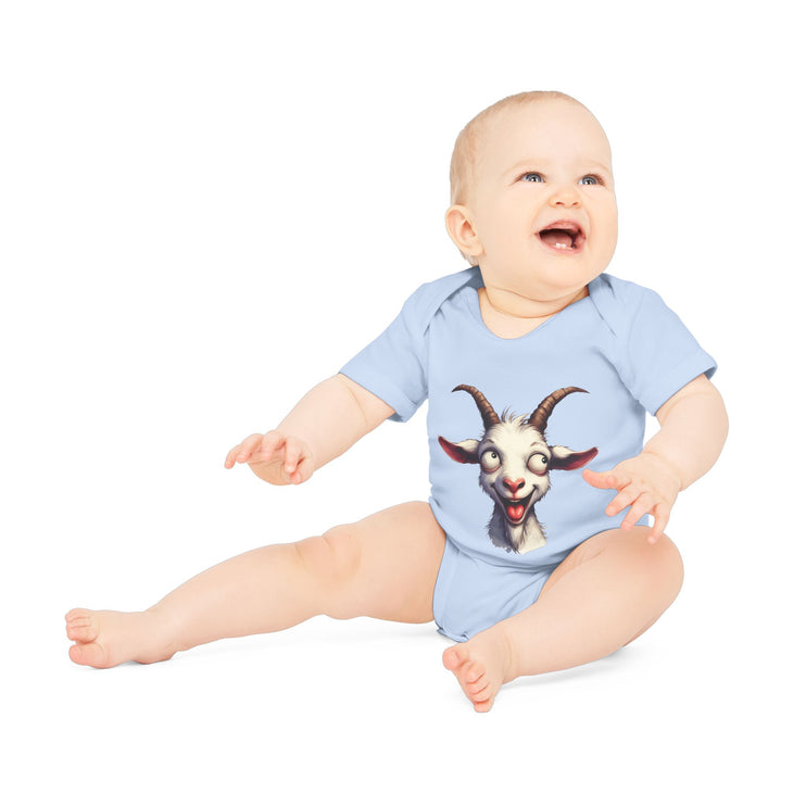 SnuggleNest Organic Baby Bodysuit (Short Sleeves) Goat