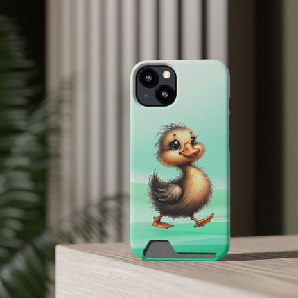 EnchantGuard Phone Case with Card Holder: Style Meets Functionality - Duck