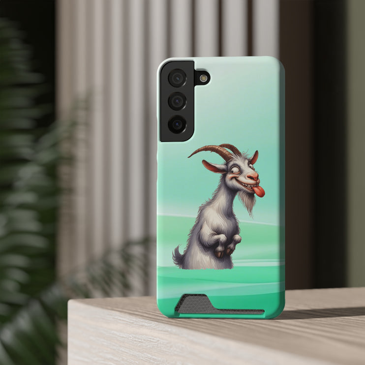 EnchantGuard Phone Case with Card Holder: Style Meets Functionality - Goat