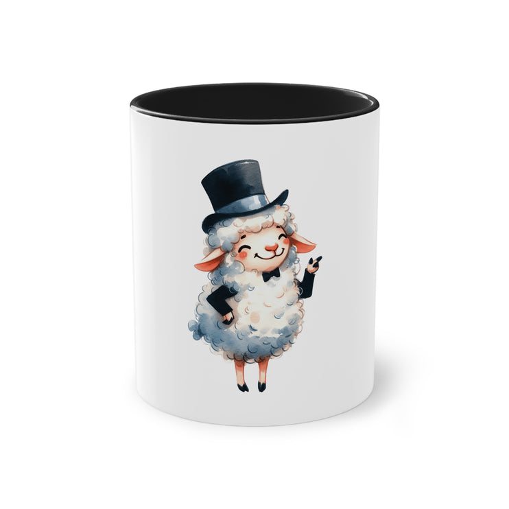 Harmony Two-Tone Coffee Mug: Sip in Style, Revel in Comfort - Sheep