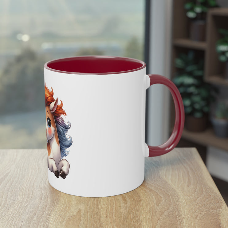 Harmony Two-Tone Coffee Mug: Sip in Style, Revel in Comfort - Horse