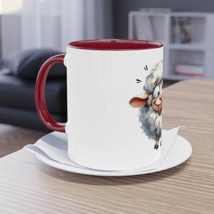 Harmony Two-Tone Coffee Mug: Sip in Style, Revel in Comfort - Sheep