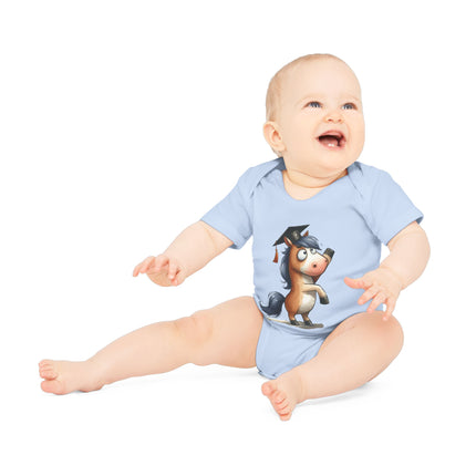 SnuggleNest Organic Baby Bodysuit (Short Sleeves) Horse