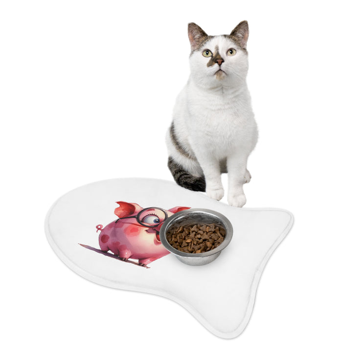 CharmPaws Pet Feeding Mats: Keep Mealtime Mess-Free & Stylish! - Pig