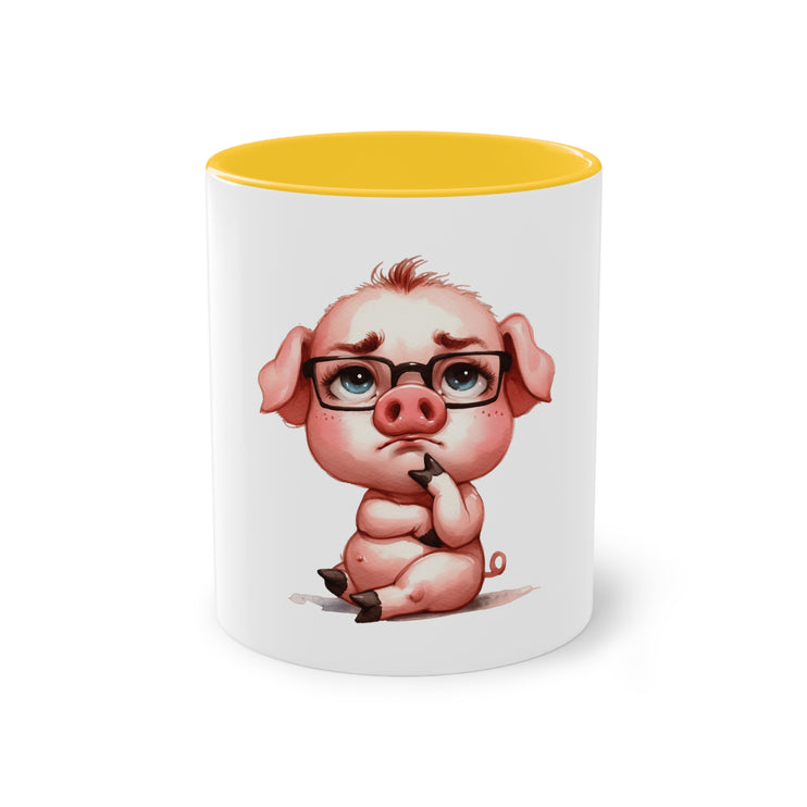 Harmony Two-Tone Coffee Mug: Sip in Style, Revel in Comfort - Pig