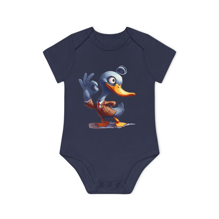 SnuggleNest Organic Baby Bodysuit (Short Sleeves) Duck