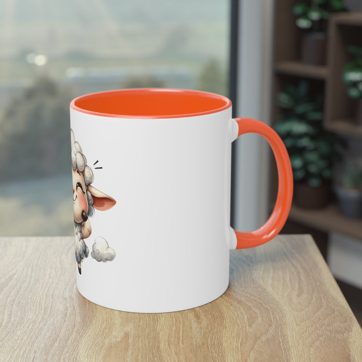 Harmony Two-Tone Coffee Mug: Sip in Style, Revel in Comfort - Sheep