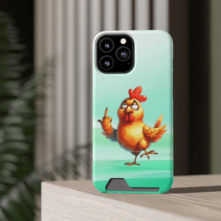 EnchantGuard Phone Case with Card Holder: Style Meets Functionality - Rooster