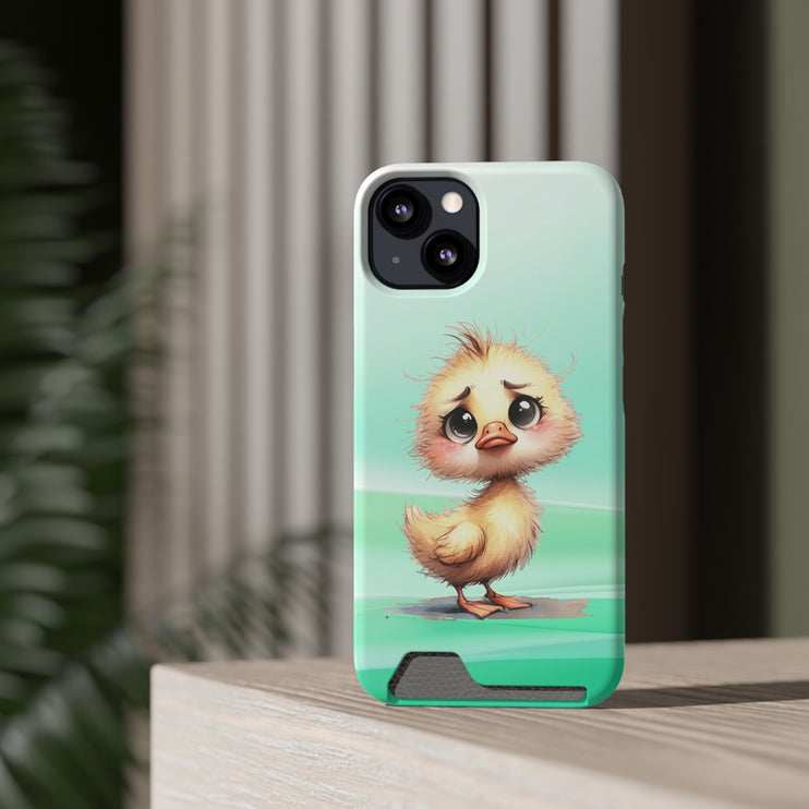 EnchantGuard Phone Case with Card Holder: Style Meets Functionality - Chicken