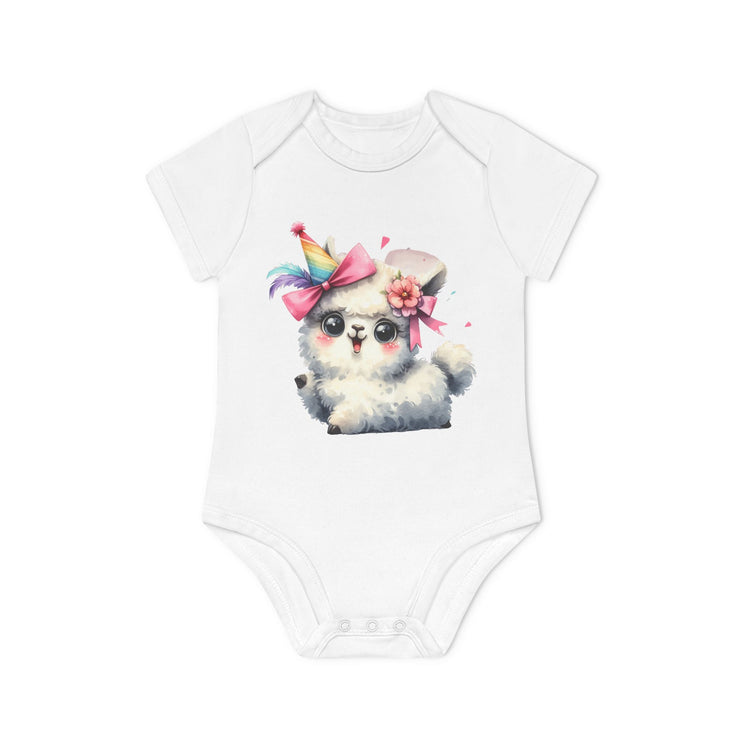 SnuggleNest Organic Baby Bodysuit (Short Sleeves) Sheep