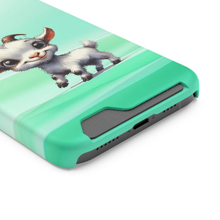 EnchantGuard Phone Case with Card Holder: Style Meets Functionality - Goat