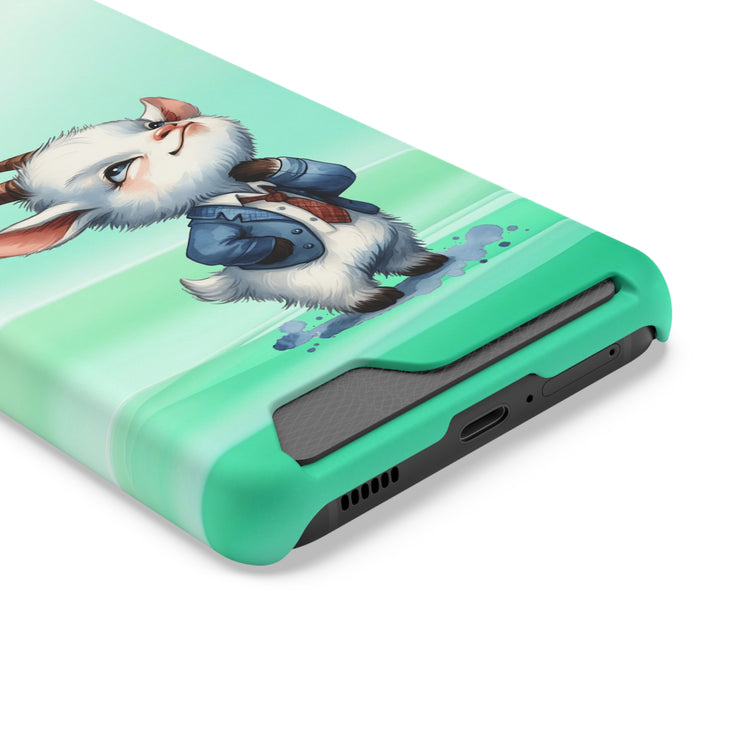 EnchantGuard Phone Case with Card Holder: Style Meets Functionality - Goat